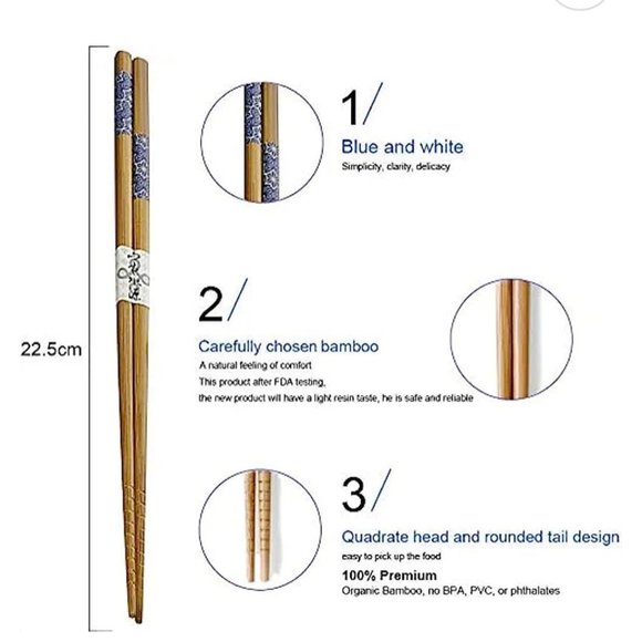 Happy Sales Sushi Set_5 Piece Crane Chopstick Set with Rests MC, Assorted - Picture 6 of 11